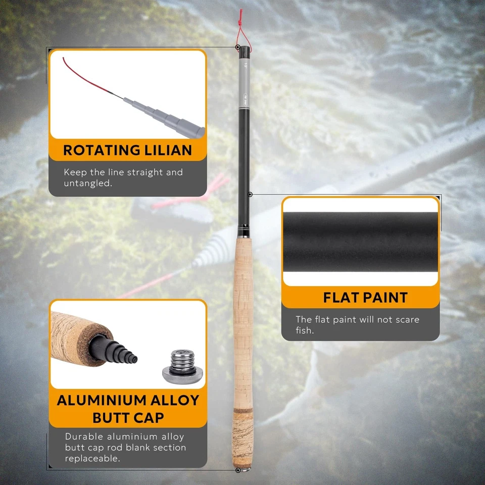 Tenkara Rod,Telescopic Fly Fishing Rod 30T Carbon Fiber with Rod Carrying Case - Image 3 of 4