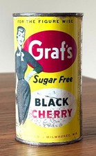 *Iconic* Graf's Sugar Free Black Cherry Flat Top Soda Can-Pre-Zip Code