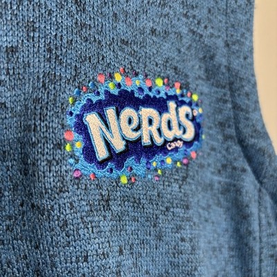 Women s NERDS Candy Wonka Blue Vest Small Merch Clothing Rope Cluster Sugar Logo