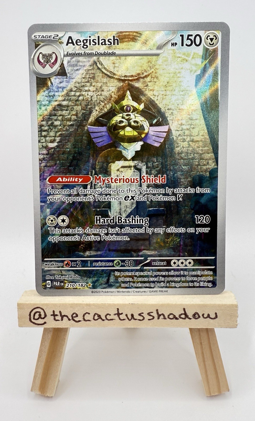 Pokemon Paradox Rift Aegislash Illustration Art Rare Holo 210/182 - NM