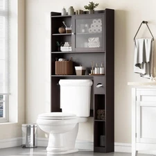 Over The Toilet Storage Cabinet with Glass Door, Above Toilet Storage Cabinet...