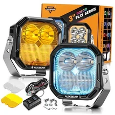  RGB LED Pod Lights, 3 Inch Off Road Lighting, 7 Colors RGB RGB 3" Combo