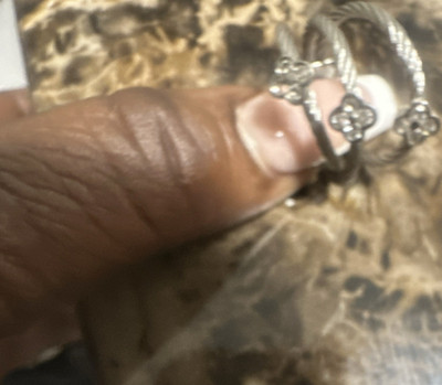 Charriol Cable Style Silver Ring Size 7.5 Signed Fashion Jewelry Pre-Owned