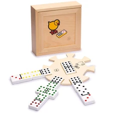 Yellow Mountain Imports Chicken Foot Complete Game Set with Double 9 Dominoes,