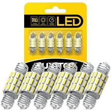 6pcs Festoon Auxito 31mm-36mm De3175 De3022 Map Led Dome Bulb Light 6500k
