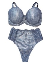 Victorias Secret Dream Angels Set Foil Multi Way Bra High Waist Thong Panty New