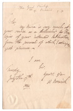 Henry Bathurst, Bishop of Norwich Signed Letter 1821 / Autographed