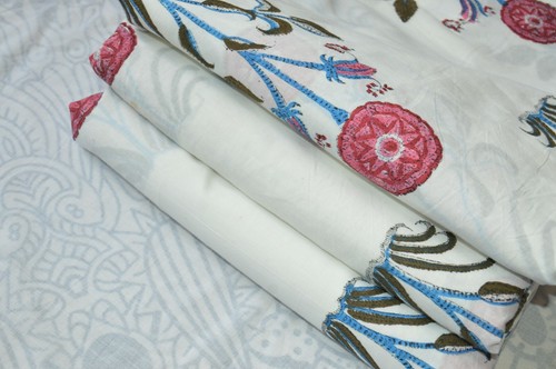 Beautiful* Floral Cotton Women Dress Fabric Indian Hand-Block 2.5 Yard Print_823 - Picture 10 of 11