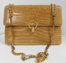 Finesse Vintage Genuine Blonde Crocodile Alligator Shoulder Bag