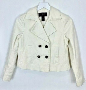 ann taylor white denim jacket