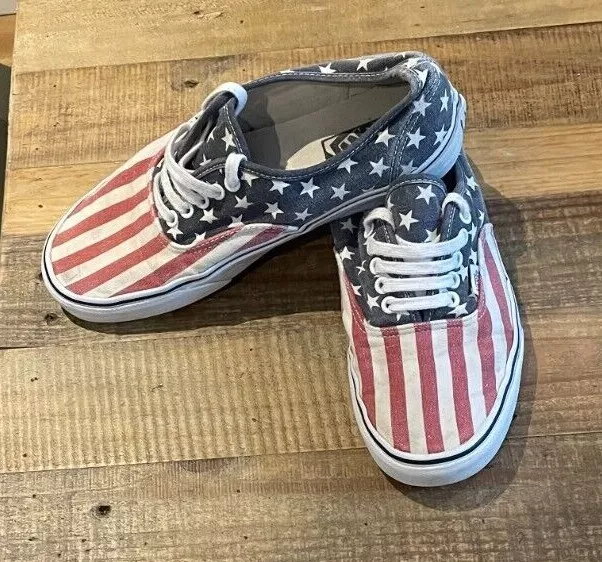 American flag hotsell vans slip on