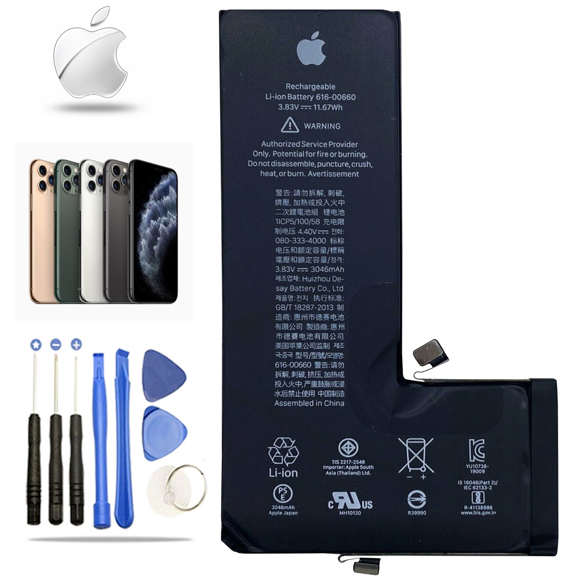 Genuine Apple iPhone 11 Pro Internal Battery Replacement 616-00660