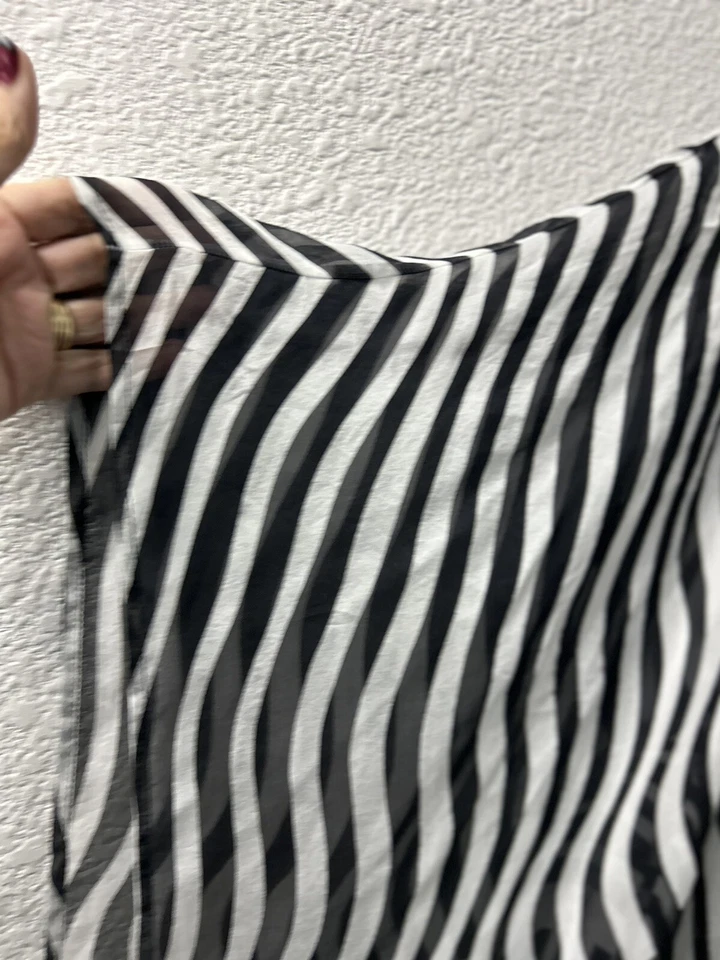 GOTTEX шелк черный белая полоса коричневый птица шарф надежном саронг один размер богемное пляж - Изображение 3 из 4