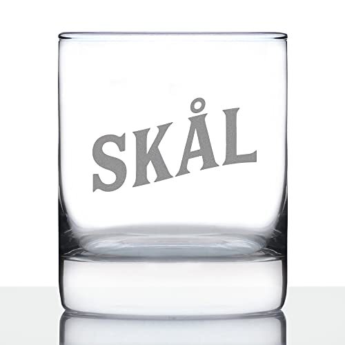 Skal Norwegian Cheers Whiskey Rocks Glass Cute Norway Themed