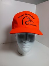 DUCKS UNLIMITED hat neon orange adjustable snapback cap hunting Soldotna AK