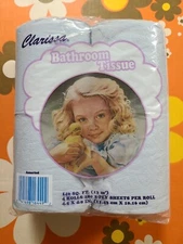 Vtg Toilet Paper 4 Pack Unopened Clarissa blue two ply vintage bathroom decor