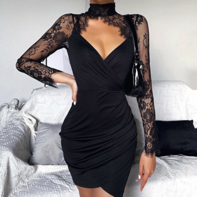 Women Party Lace Low Cut Dress Sexy Long Sleeve Bodycon Slim Dresses Clubwear UK | eBay Women Party Lace Low Cut Dress Sexy Long Sleeve Bodycon Slim Dresses Clubwear UK | eBay