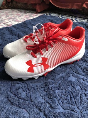 red and white under armour football cleats