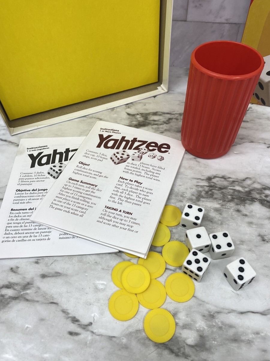 Yahtzee MB 1998 Vintage Board Game Milton Bradley Hasbro Made In