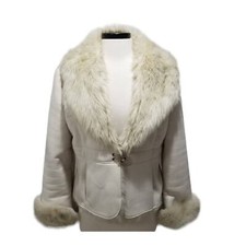 Vintage Esprit Penny Lane Afghan Coat Large L Cream Faux Suede Fur Jacket Y2k