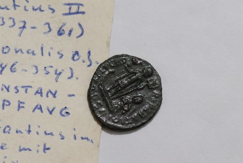 🧭 🇮🇹 ANCIENT ROMAN Constantius II GALLEY & PHOENIX (346-354AD) B79 #2413 - Picture 2 of 4