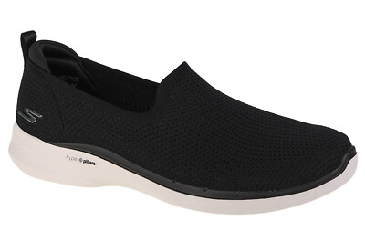 Sneaker Damen, Skechers Go Walk 6 - Clear Virtue, Schwarz