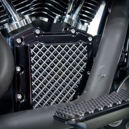 Крышка ГРМ черная накатанная вафельная Harley Twin Cam комод FLHTC 2007-2015 - Изображение 3 из 4