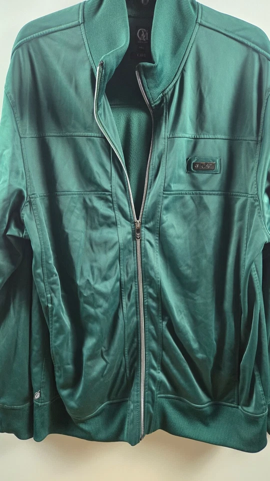 Chaqueta de Pista CAVI Para Hombre 3XL Verde Azulado Manga Larga Calce Atlético Cuello Simulado Cremallera Completa Foto 2 de 4
