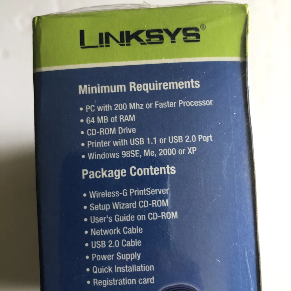 Linksys Wireless-G PrintServer USB 1.1 or 2.0 WPS54G 2.4GHz 802.11g NEW - Image 4 of 4