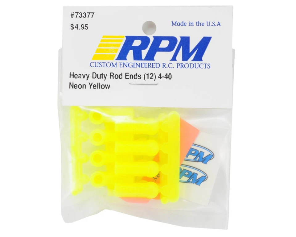 RPM Heavy Duty 4-40 Rod Ends (Yellow) (12) [RPM73377] - Image 2 of 2