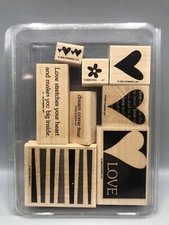 Stampin’ Up! DREAM COME TRUE Set of 8 Rubber Stamp Wooden w/ Case