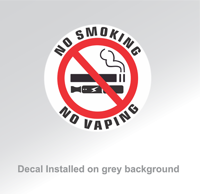 stickers for vape NO SMOKING N0 VAPING stickers | Select a Size | white | outdoor durable |  decals