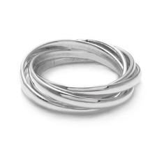 925 Sterling Silver Pretty Five Intertwined Band Ring Size 6-9