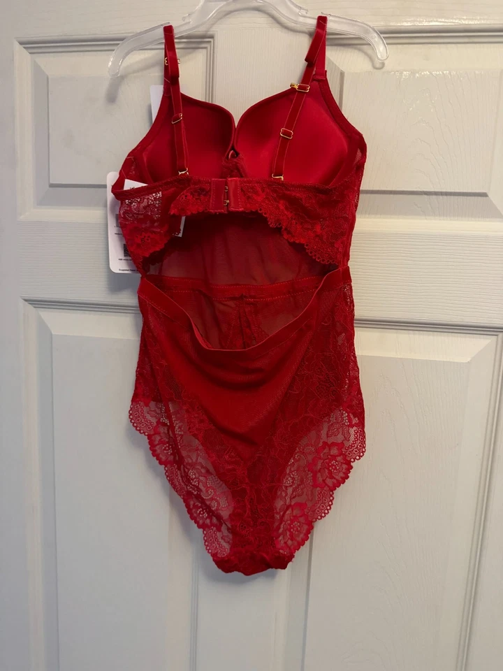 Rene Rofe Lencería Mujer Push-up Body con Ganchos en J 308829 Rojo NUEVO con ETIQUETAS Foto 2 de 4