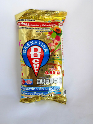 Grenetina Duche ( Bag of 0.55 Lb each ) Grenetina Sin Sabor Unflavored Gelatin