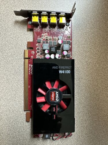 AMD FirePro W4100 2GB Mini DisplayPort X4 Monitors HDMI Win 10 Video Card XXH7R - Picture 1 of 5