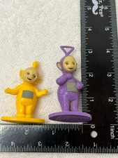 Vintage Teletubbie PVC Figures Ragdoll On Stand 1998 Yellow and Purple