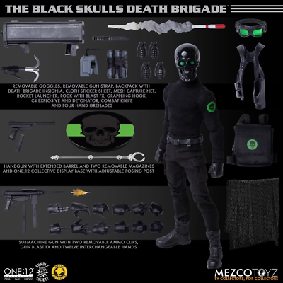 Mezco Toyz 1/12 Collective Black Skull Death Brigade Action
