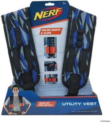 Chaleco utilitario Nerf Elite, NER0155, azul y gris, individual