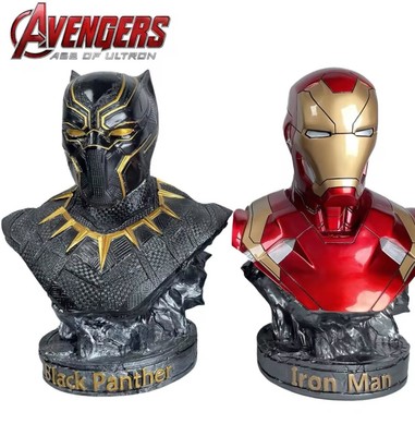 16CM IRON Man Bust Anime Action Figure Statue Marvel Adventures 2 Figures
