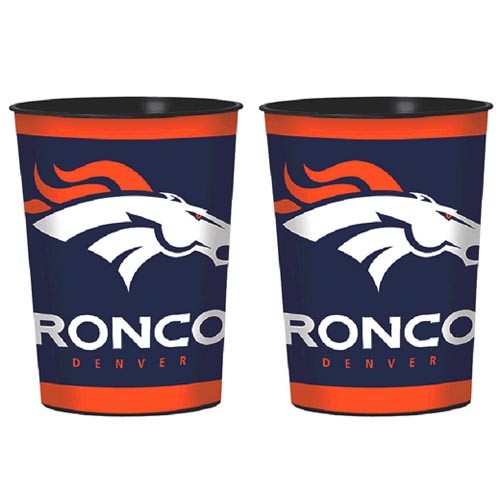 NFL DENVER BRONCOS REUSABLE KEEPSAKE CUPS (2) Birthday Party Supplies
