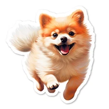 Pomeranian DogVinyl Sticker, Laptop, Water Bottle, Scrapbooking, Collectible