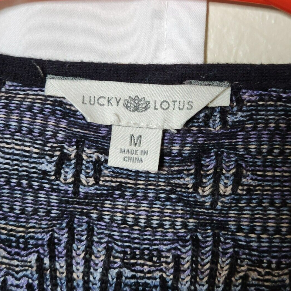 Lucky Lotus Brand Womens M Open Drape Cardigan Sweater Cotton Blend