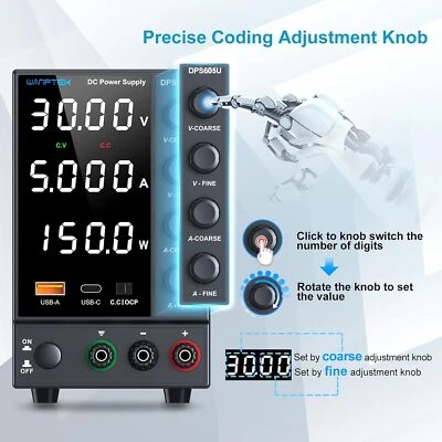 WANPTEK 0-60V 5A Adjustable Variable DC Power Supply Lab Precision Bench Power switching