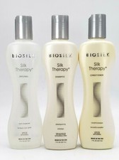 BioSilk Silk Therapy Shampoo, Conditioner  Leave In Treatment 7 fl oz Trio