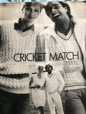 VINTAGE KNITTING PATTERN FOR CRICKET DRESS, JUMPER FOR HIM OR HER. DOUBLE KNIT.