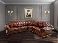 Luxus Chesterfield Oriental Ecksofa Eckcouch BRAUN Wohnlandschaft UVP*6.990,-