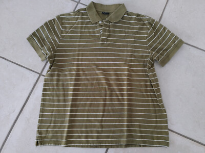 Polo Herren, khaki mit weißen Streifen, Inifnity man, 100% Baumwolle, Gr. XL
