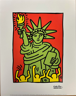 額装品/Statue of Liberty 1986/キース ヘリング/ポスター Amazon.co