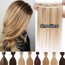 THICK One Piece Clip In 100 Real Remy Human Hair Extensions Full Head Weft US